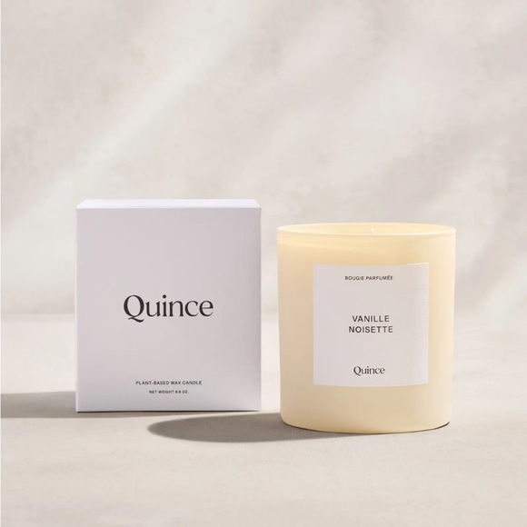 New Quince Vanilla Noisette Scented Candle home fragrance cream glass vessel box - Picture 3 of 9